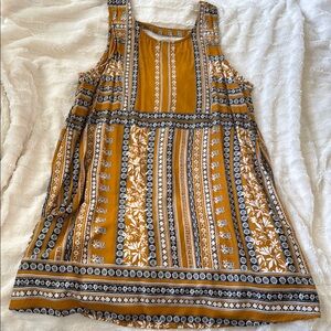 Maurices Mustard and Black Floral Dress